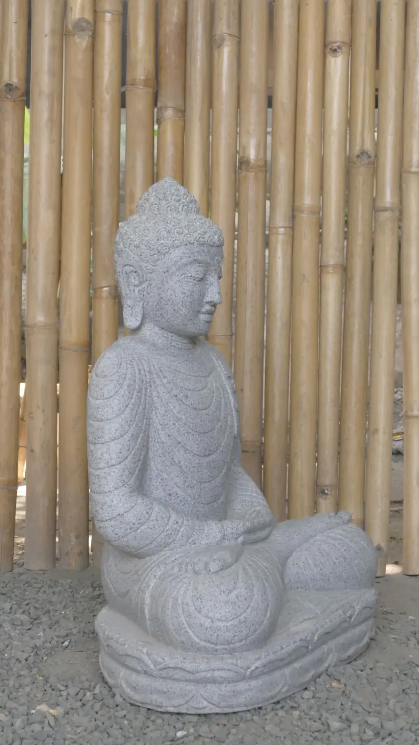  Product image 6 of the product “Seated Buddha made of Riverstone in Dhyana position - gesture of meditation, 63cm height, natural ”